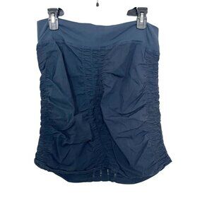 XCVI Navy Blue Ruched Pull On Skirt Artsy Lagenlook Boho - Size Medium